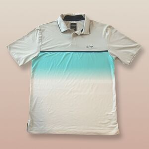 Greg Norman Men's Ombre Golf Polo Shirt Multicolor Size S Moisture-Wicking